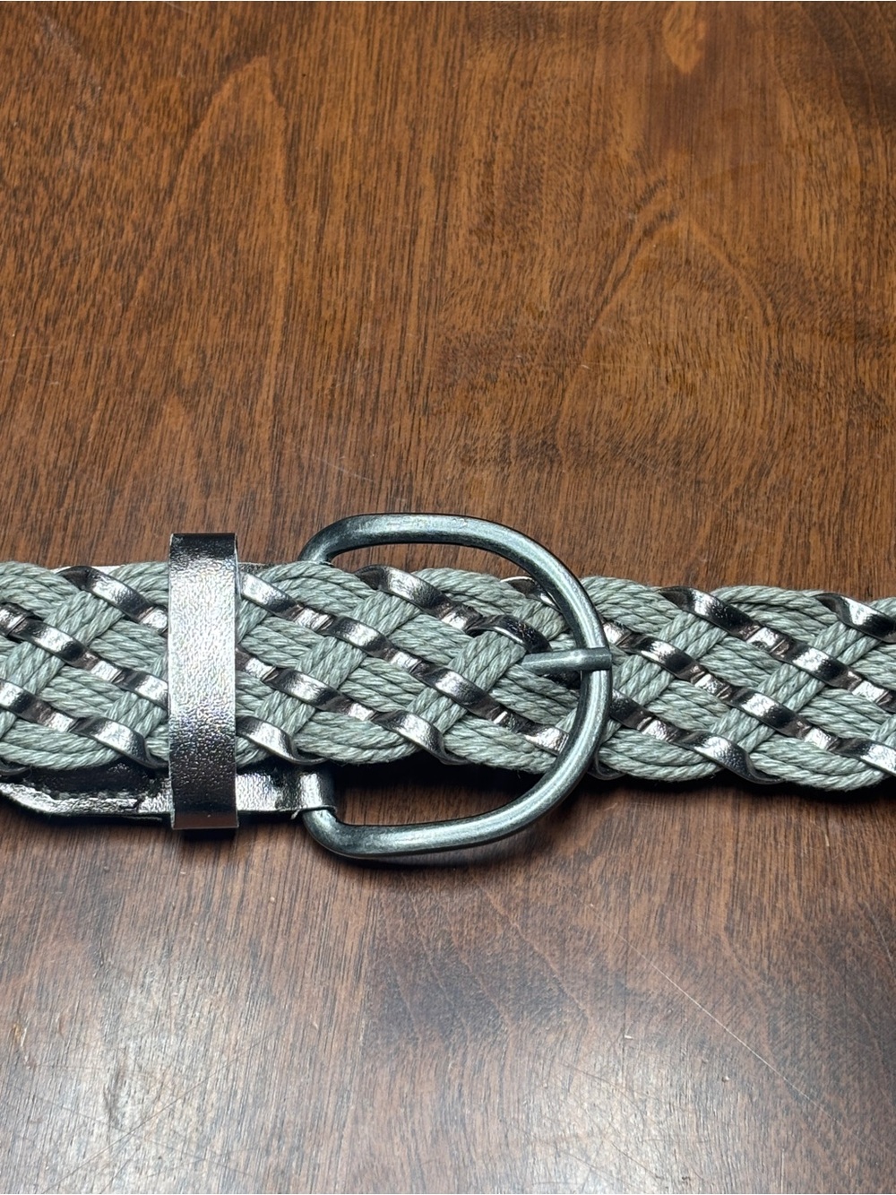 Kohl's Woven Metallic Silver Braided Men’s Belt